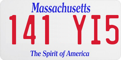 MA license plate 141YI5