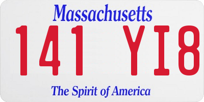 MA license plate 141YI8