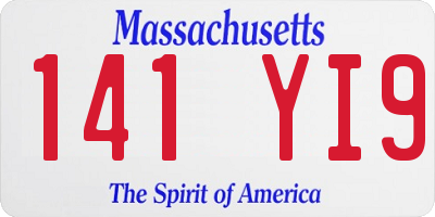 MA license plate 141YI9