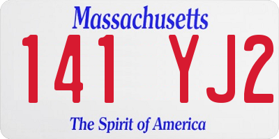 MA license plate 141YJ2
