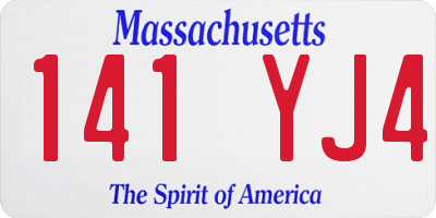MA license plate 141YJ4