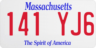 MA license plate 141YJ6