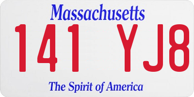 MA license plate 141YJ8