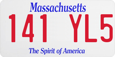 MA license plate 141YL5