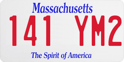 MA license plate 141YM2