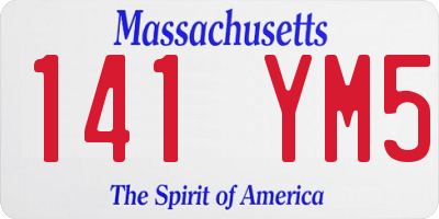 MA license plate 141YM5