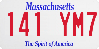 MA license plate 141YM7