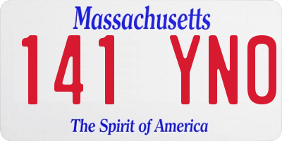 MA license plate 141YN0