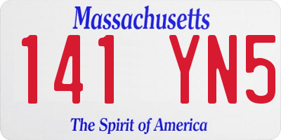 MA license plate 141YN5