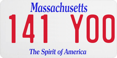 MA license plate 141YO0