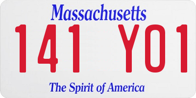 MA license plate 141YO1