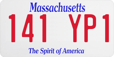 MA license plate 141YP1