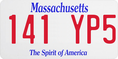 MA license plate 141YP5