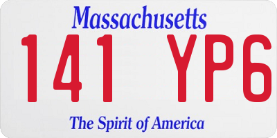MA license plate 141YP6