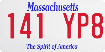 MA license plate 141YP8