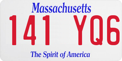 MA license plate 141YQ6
