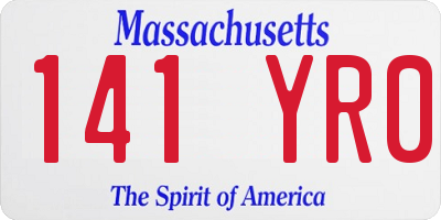 MA license plate 141YR0