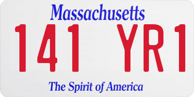 MA license plate 141YR1