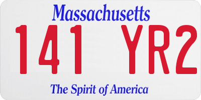 MA license plate 141YR2