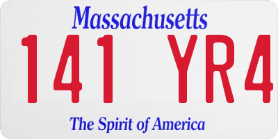 MA license plate 141YR4