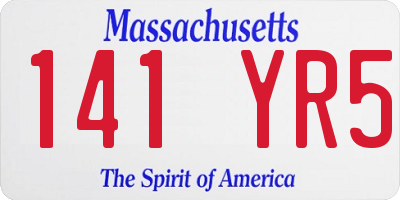 MA license plate 141YR5
