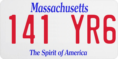 MA license plate 141YR6