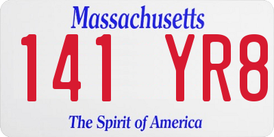 MA license plate 141YR8