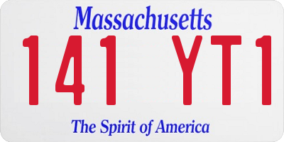 MA license plate 141YT1