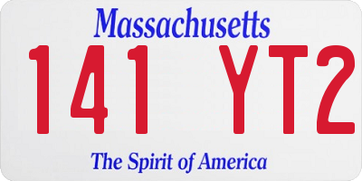 MA license plate 141YT2