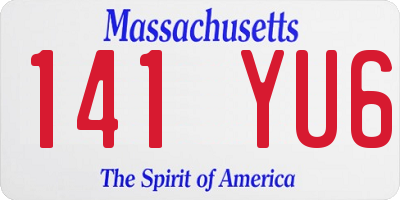 MA license plate 141YU6
