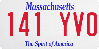 MA license plate 141YV0