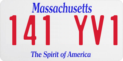 MA license plate 141YV1