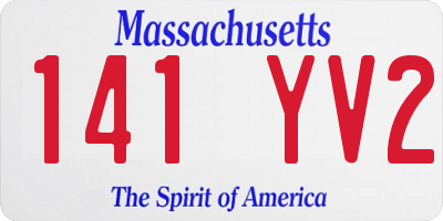 MA license plate 141YV2