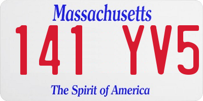 MA license plate 141YV5