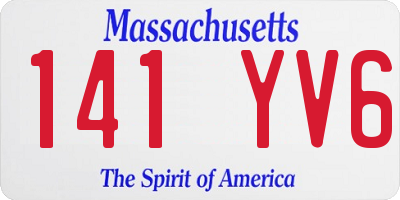 MA license plate 141YV6