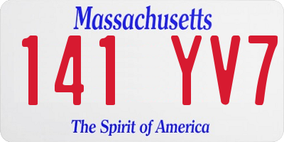 MA license plate 141YV7