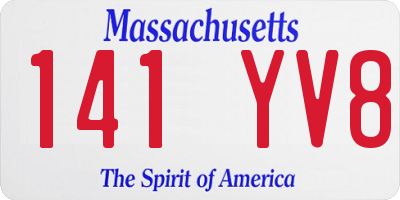 MA license plate 141YV8
