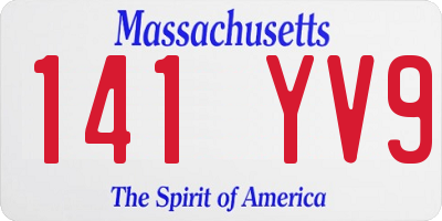 MA license plate 141YV9