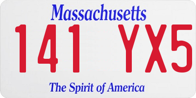 MA license plate 141YX5