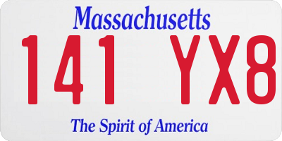 MA license plate 141YX8