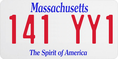 MA license plate 141YY1