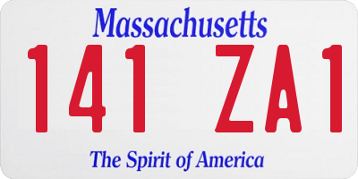 MA license plate 141ZA1