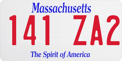 MA license plate 141ZA2