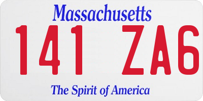 MA license plate 141ZA6