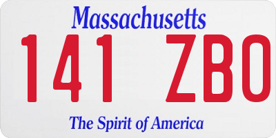 MA license plate 141ZB0