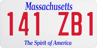 MA license plate 141ZB1