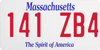 MA license plate 141ZB4