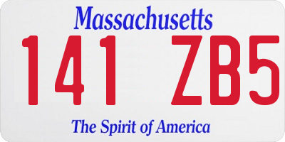MA license plate 141ZB5