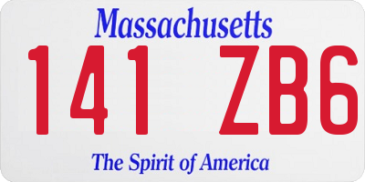 MA license plate 141ZB6