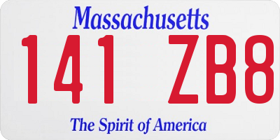 MA license plate 141ZB8